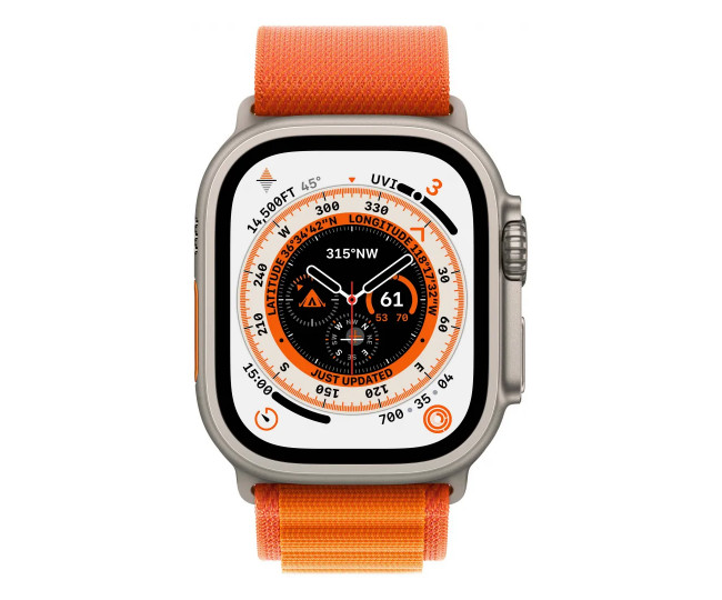 Apple Watch Ultra GPS + Cellular 49mm Titanium Case Orange Alpine Loop - Medium (MQEU3/MQFL3) б/у